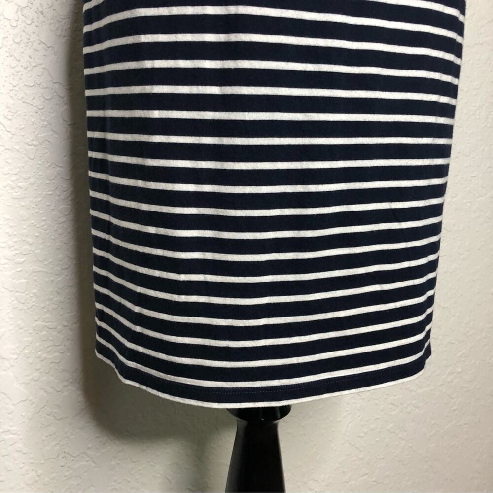 Boden navy blue white striped cap sleeve knit dress size 2R - Picture 14 of 16